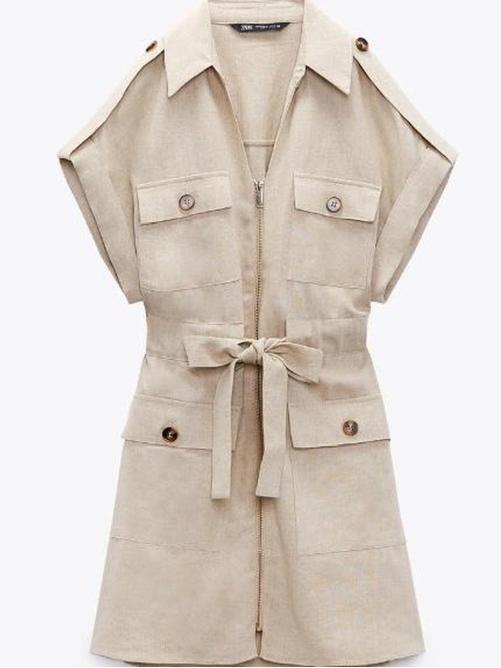 Zara linen blend cargo dress